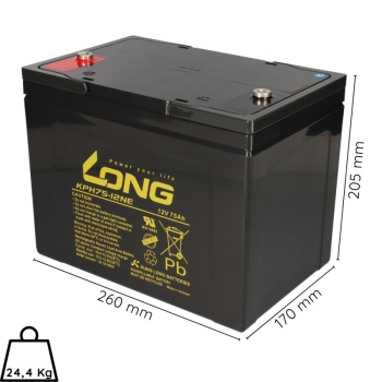 Kung Long Akku 12V 75Ah KPH75-12NE M6